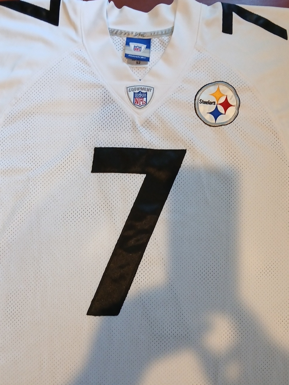 Reebox Ben Roethlisberger #7 Pittsburge Steelers White Jersey Size 52  NWT